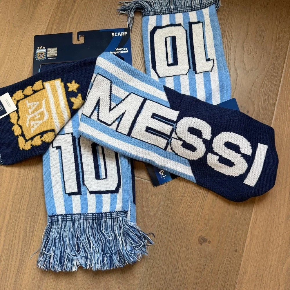 (2) AFA Argentine Football Association Soccer Scarf Vamos Argentina #10 MESSI